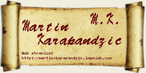 Martin Karapandžić vizit kartica